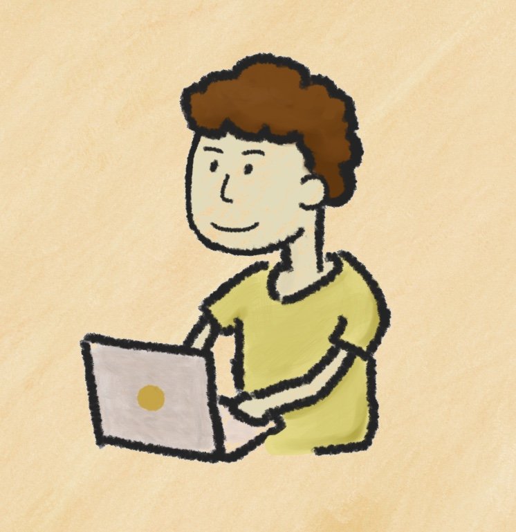 Little guy using macbook